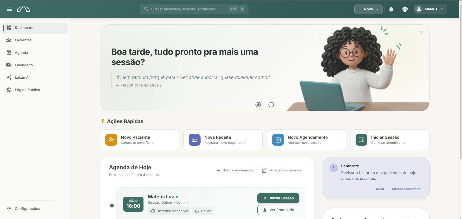 Lakan - Tela do Sistema